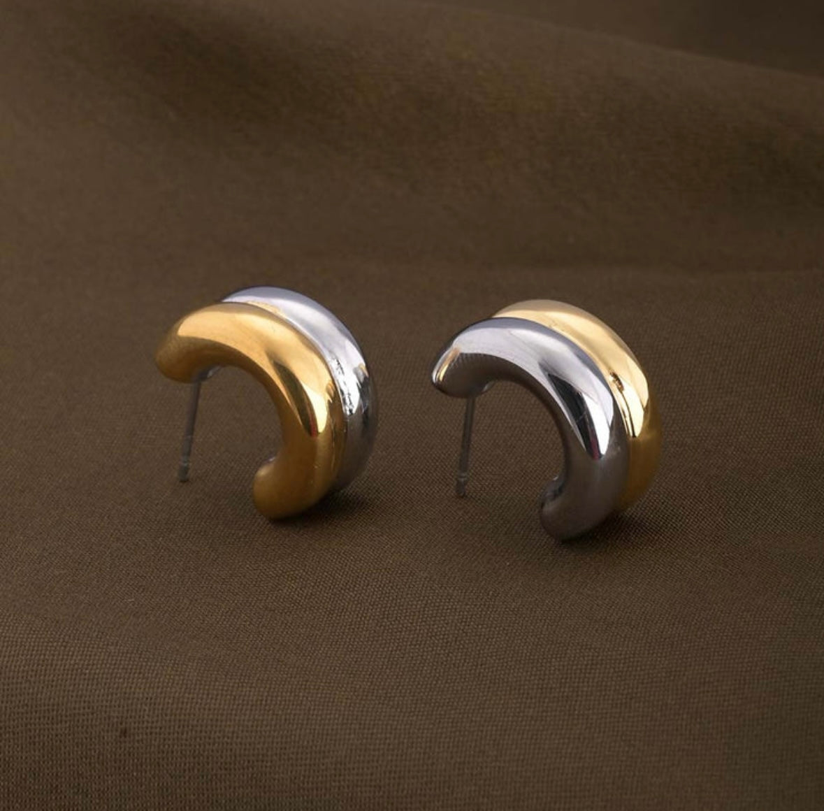 Dual tone earrings