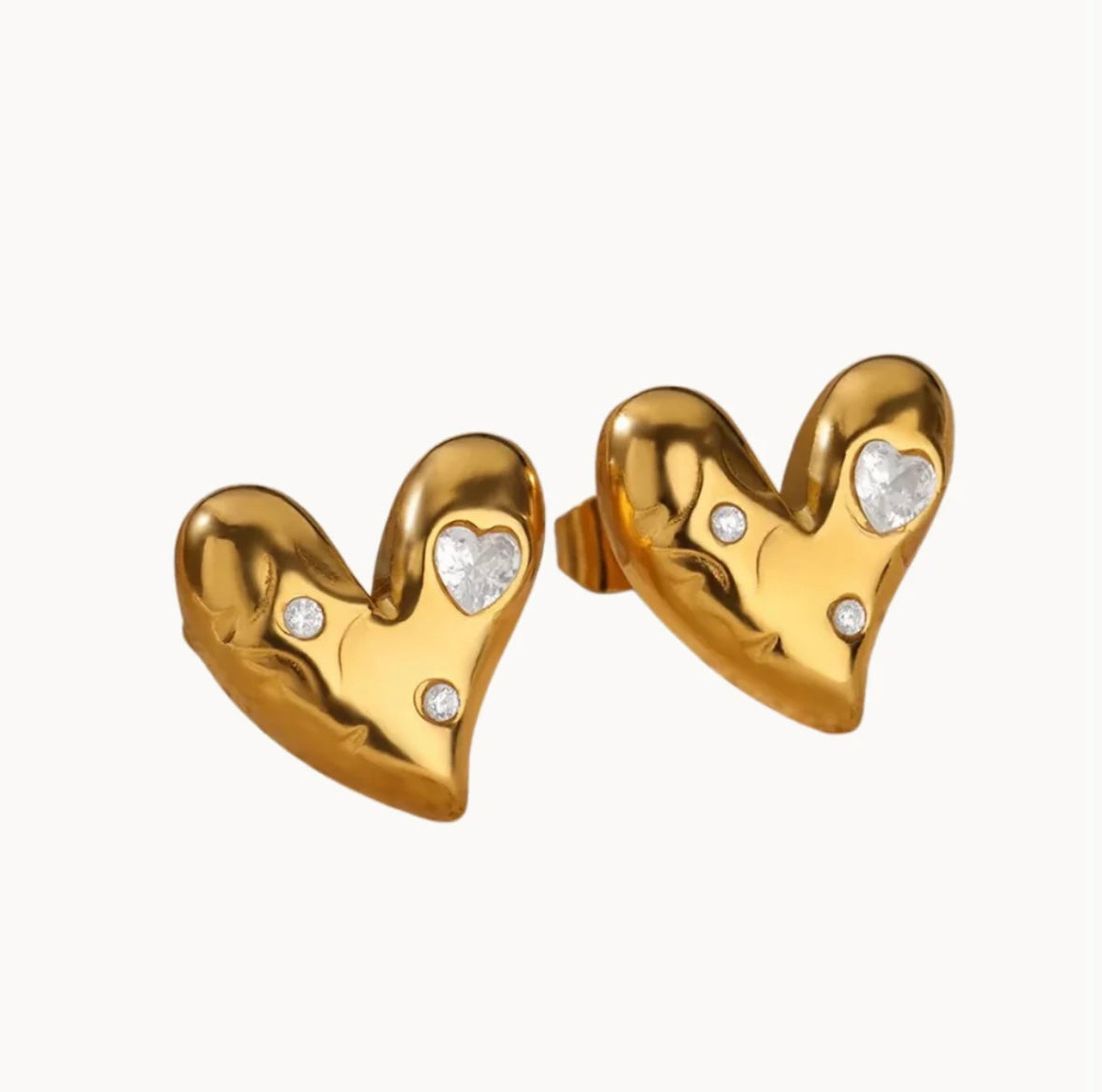 Studded heart earrings