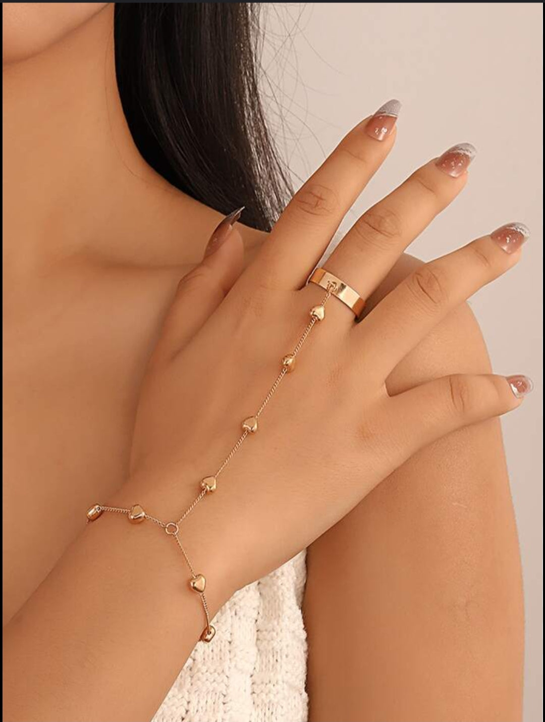 Chain bracelet with ring