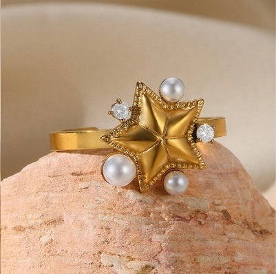 Pearl star ring