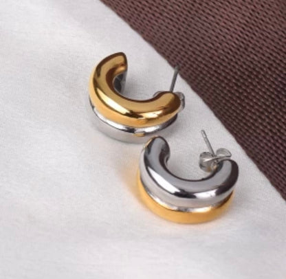 Dual tone earrings
