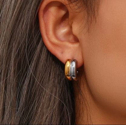 Dual tone earrings