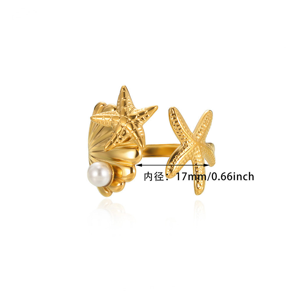 Shell star ring