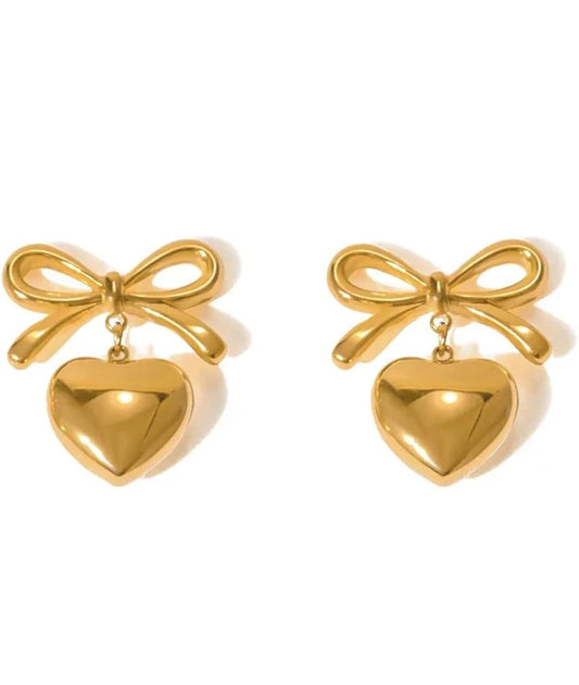 Bow Heart Drop Coquette