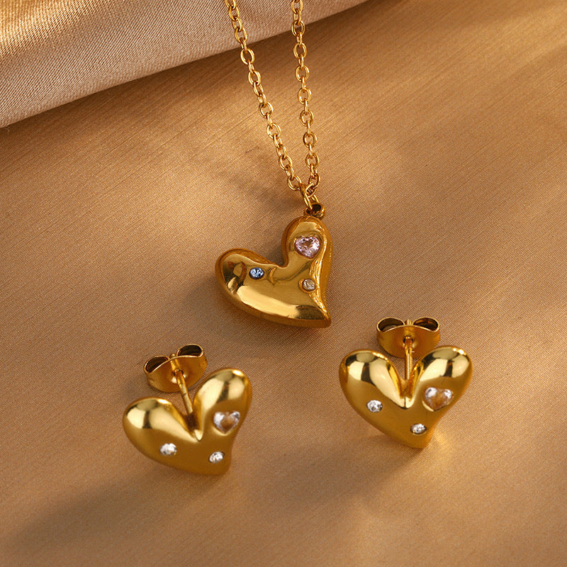 Studded heart neckpiece