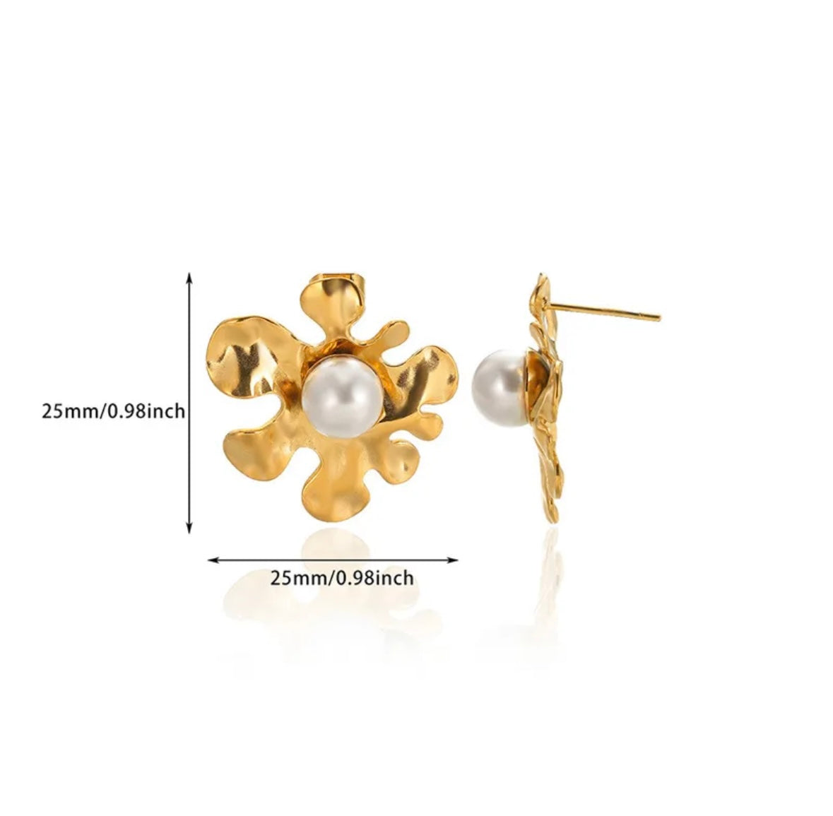 Pearl flower earrings